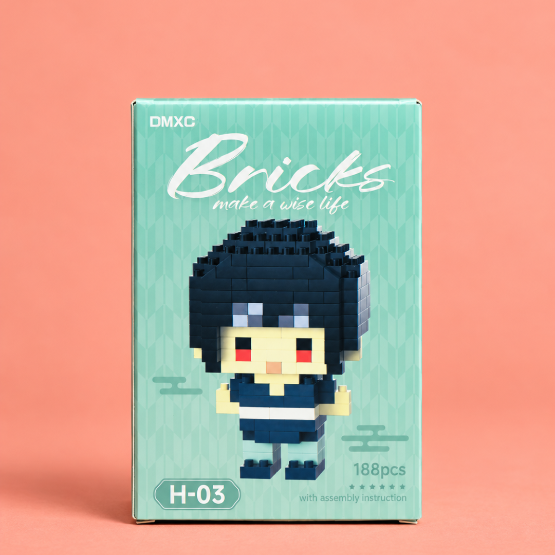 Mini Girl Building Blocks 188-piece H-03 box angled view