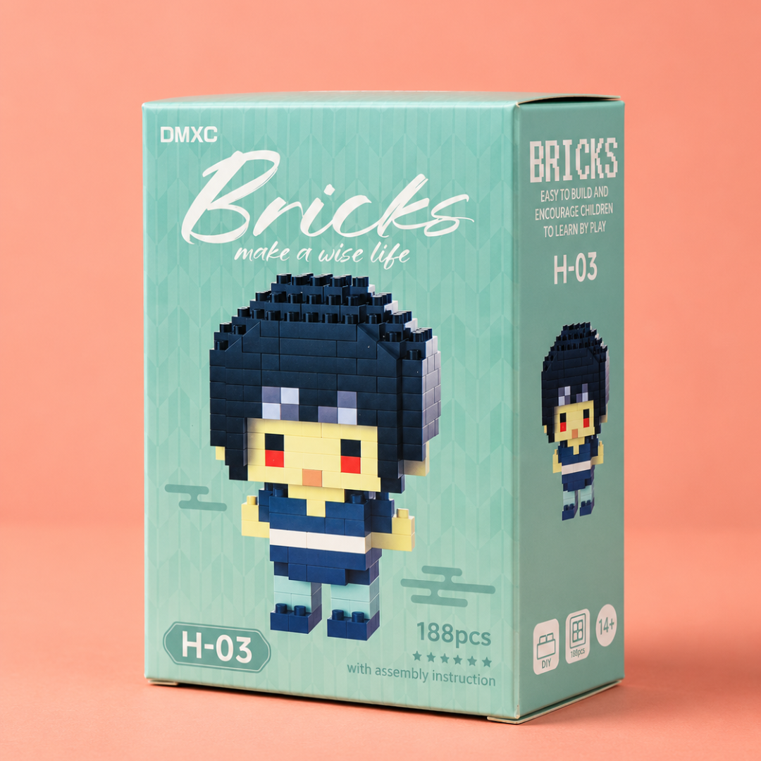 Mini Girl Building Blocks 188-piece H-03 box front view