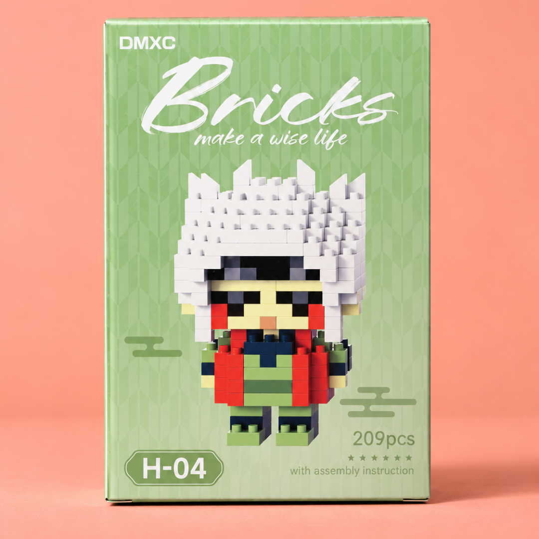 Mini White-Hair Character Building Blocks 209-piece H-04 box front view