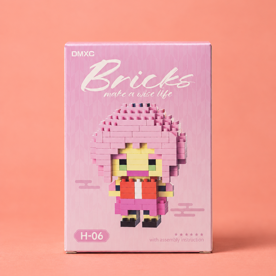 Mini Pink-Hair Character Building Blocks H-06 box front view