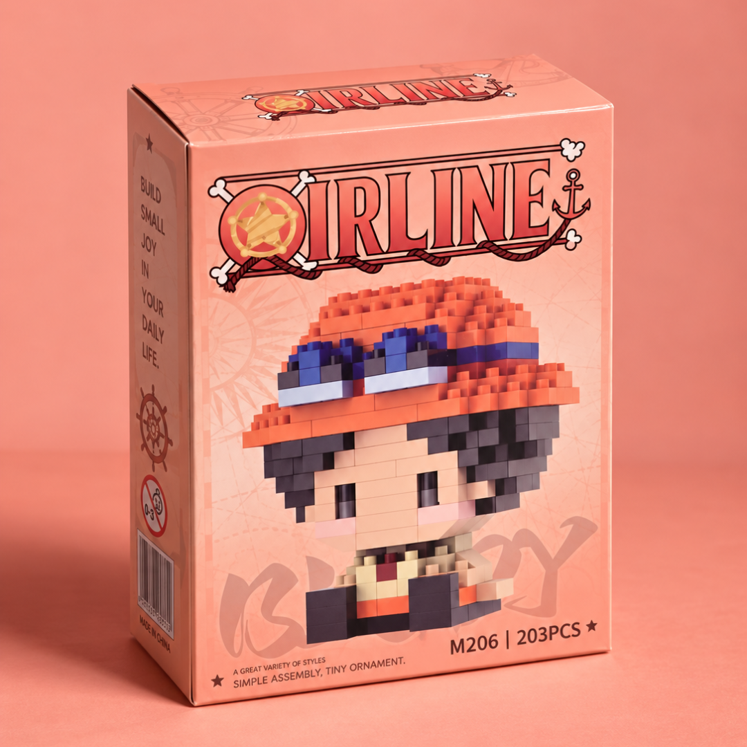 Orange Hat Mini Character Building Blocks M206 203 pieces front package view