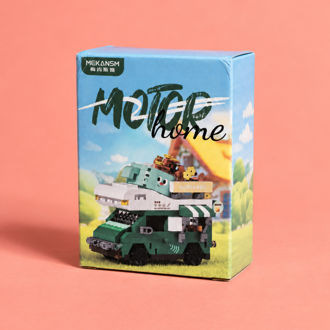 MEKANSM green coffee truck building blocks box angled view