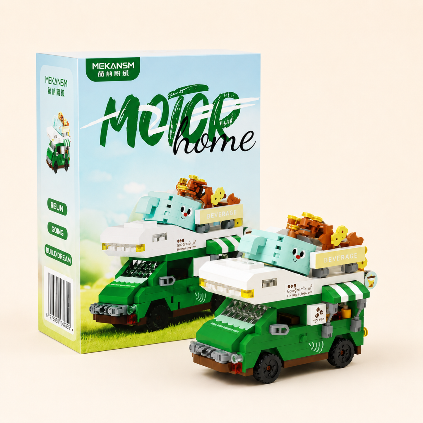 Motor Home Building Block Set — Afternoon Coffee Shop Car