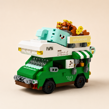 Motor Home Building Block Set — Afternoon Coffee Shop Car