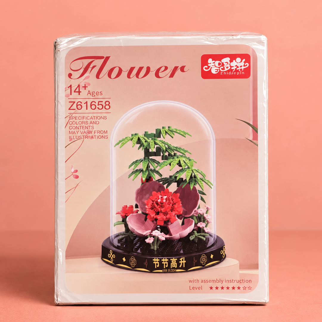 Red Flower Dome Building Blocks model Z61658 front package view